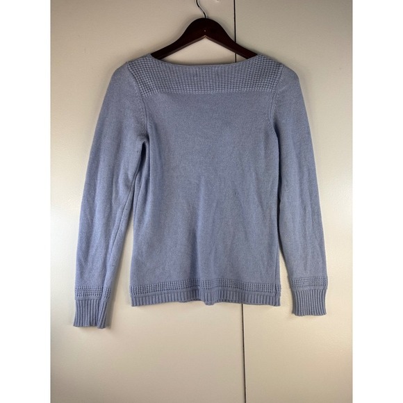 Benedetta B Knit Sweater Medium Blue Long Sleeve Boat Neck Pullover - Picture 6 of 9